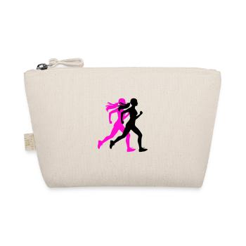 Running Marathon Woman Icon - Organic Pouch - nature - Front