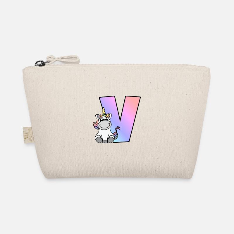 Unicorn Letter V Organic Pouch