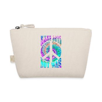 Retro Flower Power Peace - Make Love Not War 2 - Organic Pouch - nature - Front