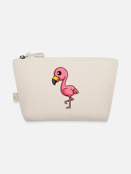 Flamingo Comic Tier - Bio-Täschchen - Natur - Vorne