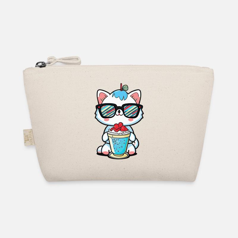 Fancy Katze: Sonnenbrille und Cocktail Bio-Täschchen