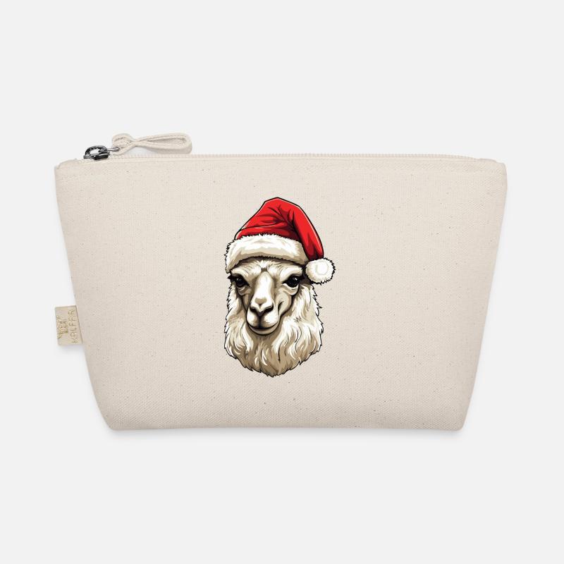 Alpaca Head Llama Christmas Portrait Organic Pouch