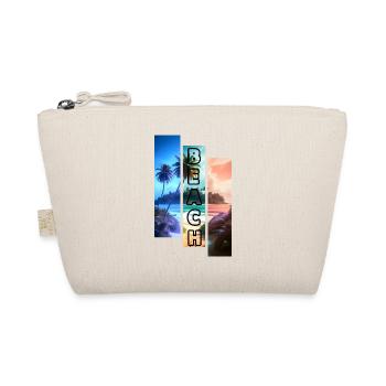 Beach Motif 3 Colors with Beach Lettering - Organic Pouch - nature - Front