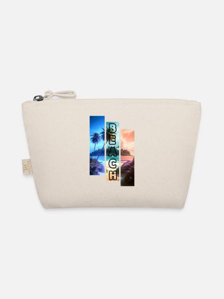 Motif de plage 3 couleurs avec lettrage de plage - Trousse biologique - nature - Devant