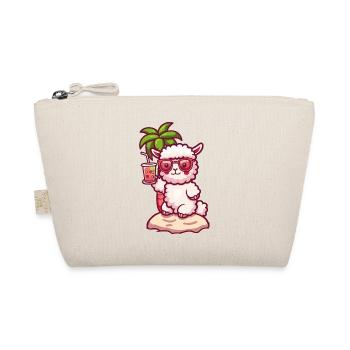 Alpaca Llama Summer Beach Holidays - Organic Pouch - nature - Front
