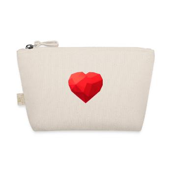 Low Polygon Design Herz Emoji Valentinstag - Bio-Täschchen - Natur - Vorne