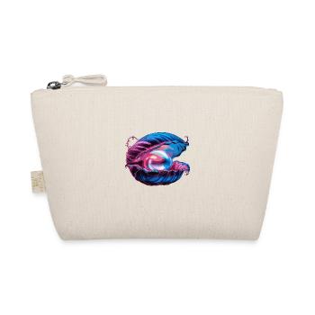 Muschel mit einer Perle für einen Strandmuschel - Bio-Täschchen - Natur - Vorne