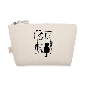 Cat Sitting Window Night - Organic Pouch - nature - Front