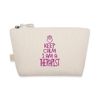 Keep Calm Therapist Cool Therapist Gift - Organic Pouch - nature - Front