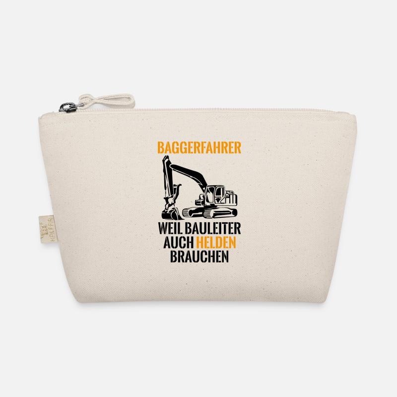 Baggerfahrer Bauleiter Spruch Baustelle Geschenk - Bio-Täschchen - Natur