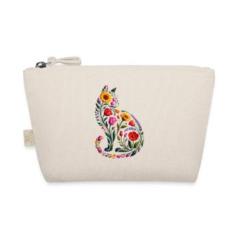 Floral Cat Silhouette für Damen - Bio-Täschchen - Natur - Vorne