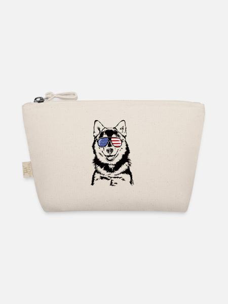 POMSKY America Flag Dogs Wilsigns - Organic Pouch - nature - Front