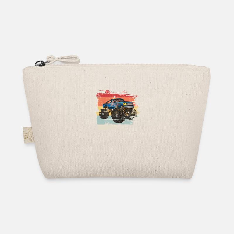 Retro Monster Truck - Bio-Täschchen - Natur
