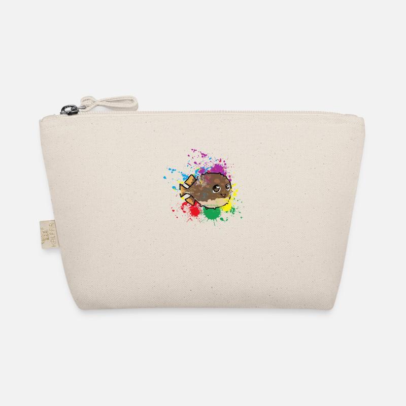Colored Puffer fish Organic Pouch