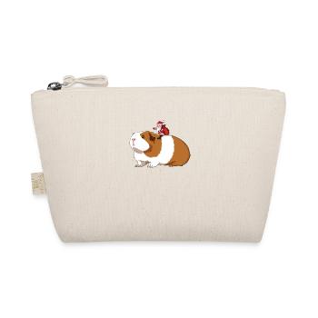 Christmas Guinea Pig and Santa Claus - Organic Pouch - nature - Front