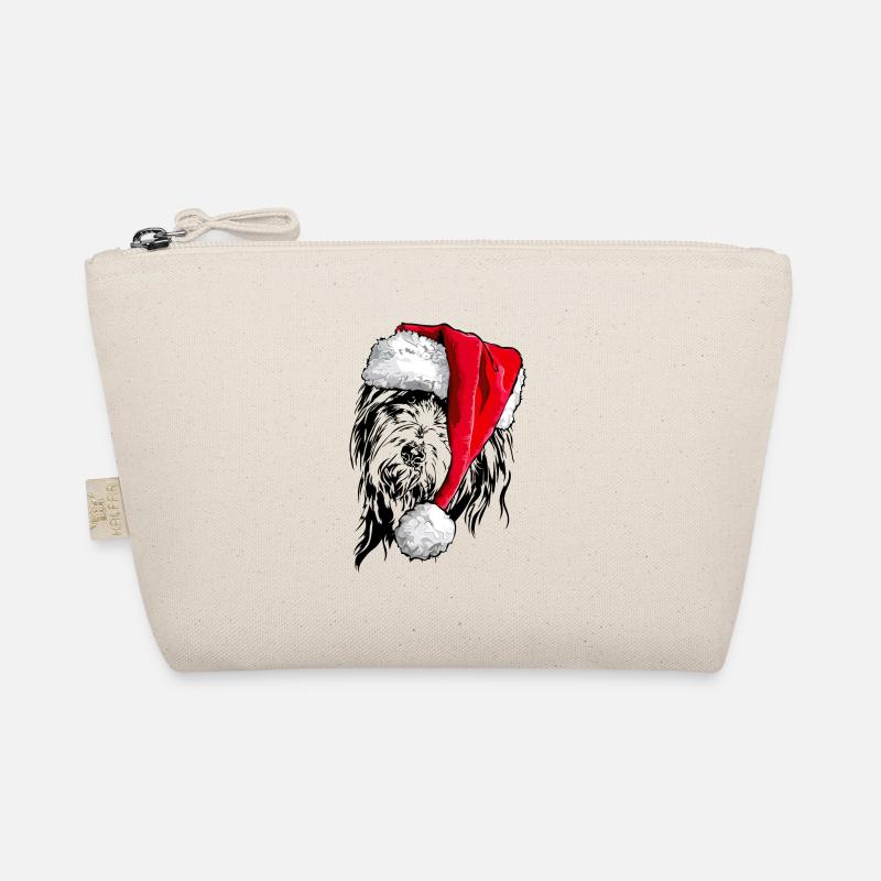 Santa BEARDED COLLIE Christmas Dogs Wilsigns Organic Pouch