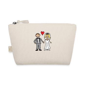 Bride and Groom Cartoon - Organic Pouch - nature - Front