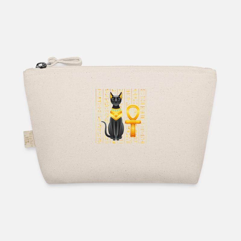 Egyptian Hieroglyphics Anubis Bastet and Sphinx Organic Pouch