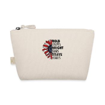 Bold Stripes Bright Stars Brave Hearts - Organic Pouch - nature - Front