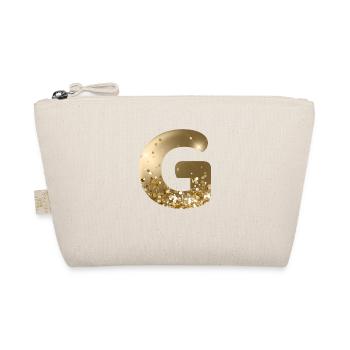 Personalisierbar Monogramm G Gold Glitter - Bio-Täschchen - Natur - Vorne