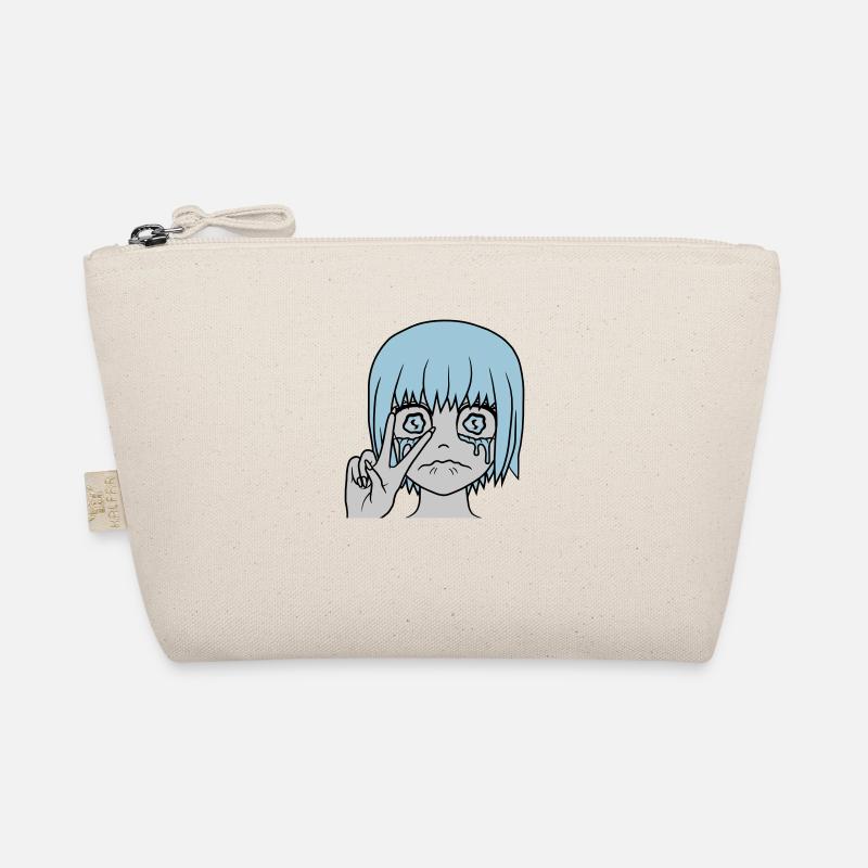 Victory Handzeichen weinendes Mädchen Bio-Täschchen