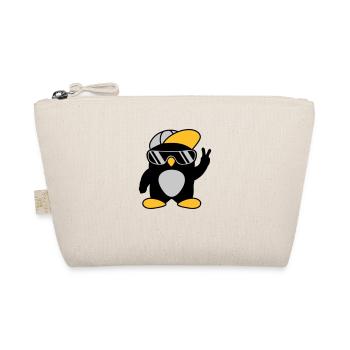 Cooler Pinguin Peace Handzeichen - Bio-Täschchen - Natur - Vorne