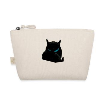 Schwarze Katze mit blauen Augen - Bio-Täschchen - Natur - Vorne