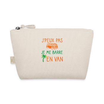 Je peux pas je me barre en van cadeau camping - Trousse biologique - nature - Devant