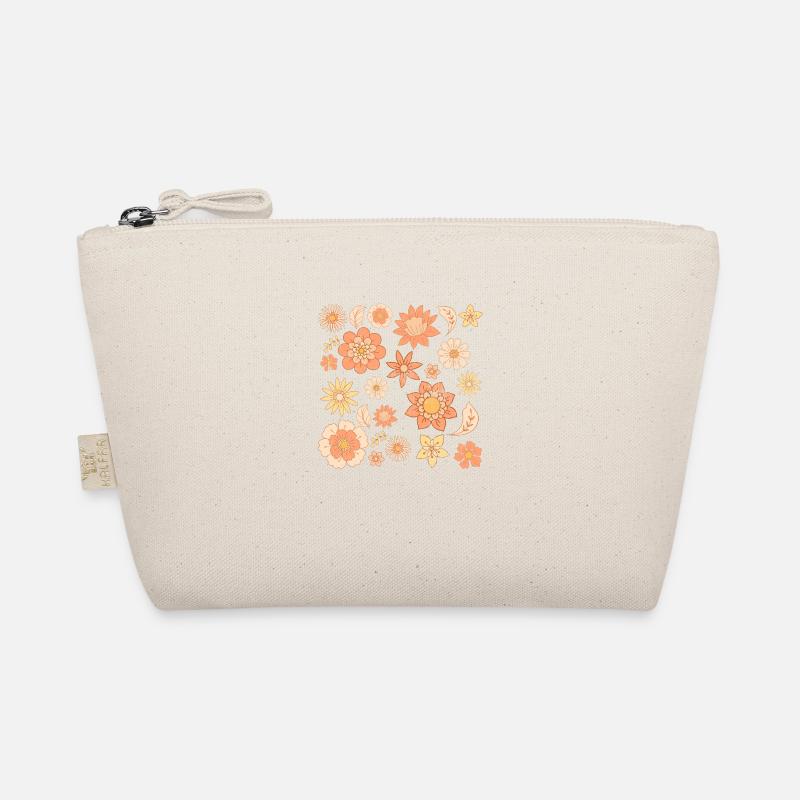 Cute Retro Flowers Pattern Organic Pouch