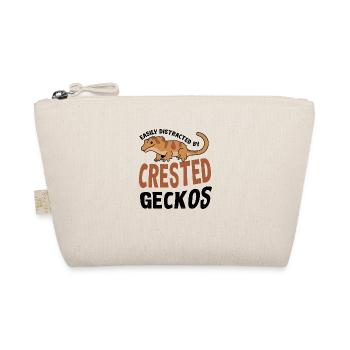 Distracted by Crested Geckos Exotic Animal Lizards - Organic Pouch - nature - Front