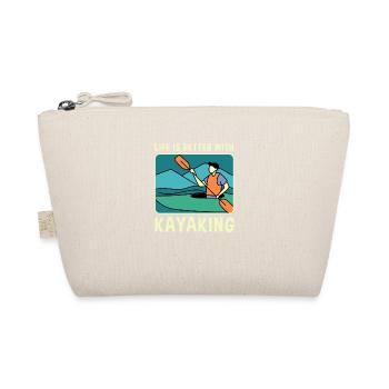 Life With Kayaking Paddling Water Sports Kayak - Organic Pouch - nature - Front