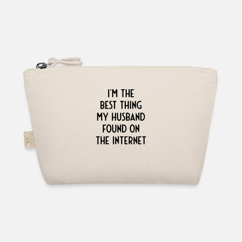 Paar, das sich online getroffen hat Ehemann Ehefra Bio-Täschchen