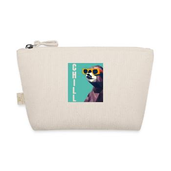 Cool Comic Portrait Sloth with sunglasses chill - Organic Pouch - nature - Front