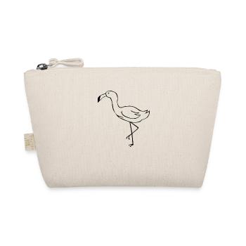 Artsy Silhouette Stork Flamingo Cute Bird - Organic Pouch - nature - Front