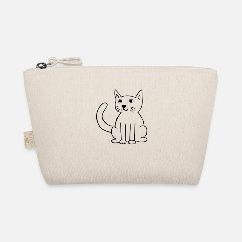 Cute Cat Sketch Illustration Kitty Silhouette Organic Pouch