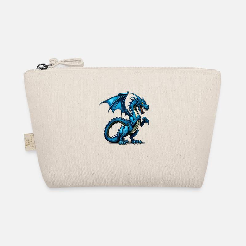 Cool Blue Comic Dragon Organic Pouch