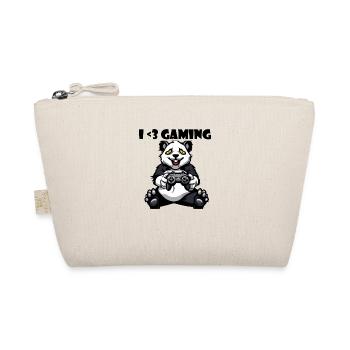 I Love Gaming, Panda - Organic Pouch - nature - Front