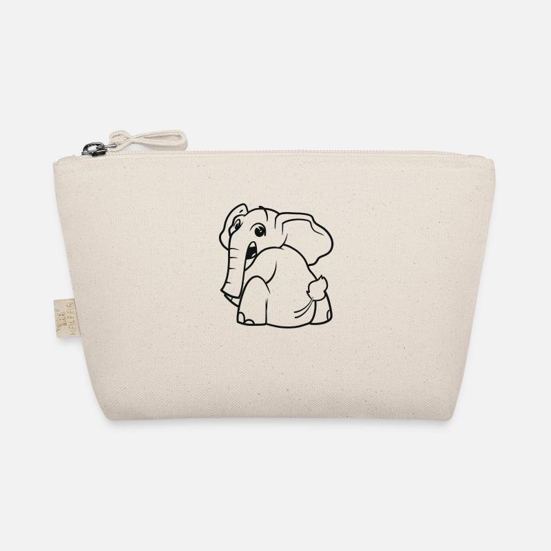 Elephant turns around - surprised, frightened Organic Pouch