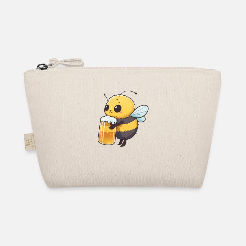 Cute bee drinks a big beer Organic Pouch