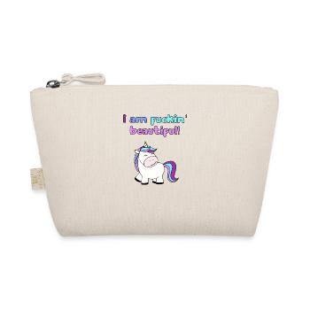 Unicorn T-Shirt - I am fuckin' beautiful - Trousse biologique - nature - Devant
