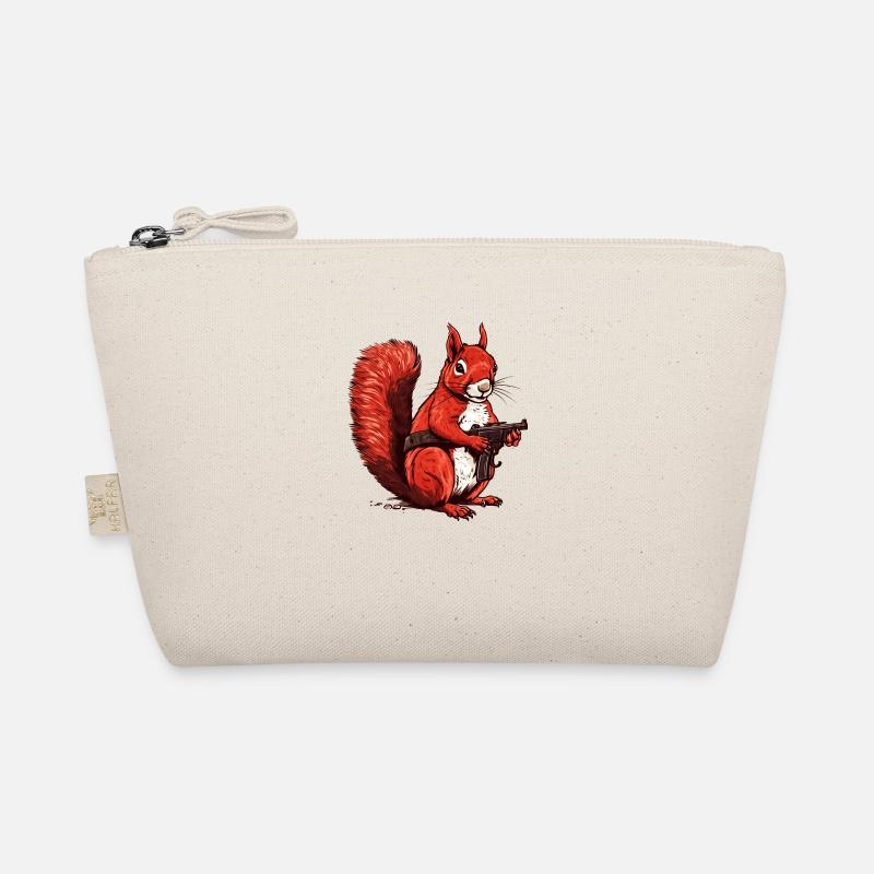 Defensive cute squirrel shows courage Organic Pouch