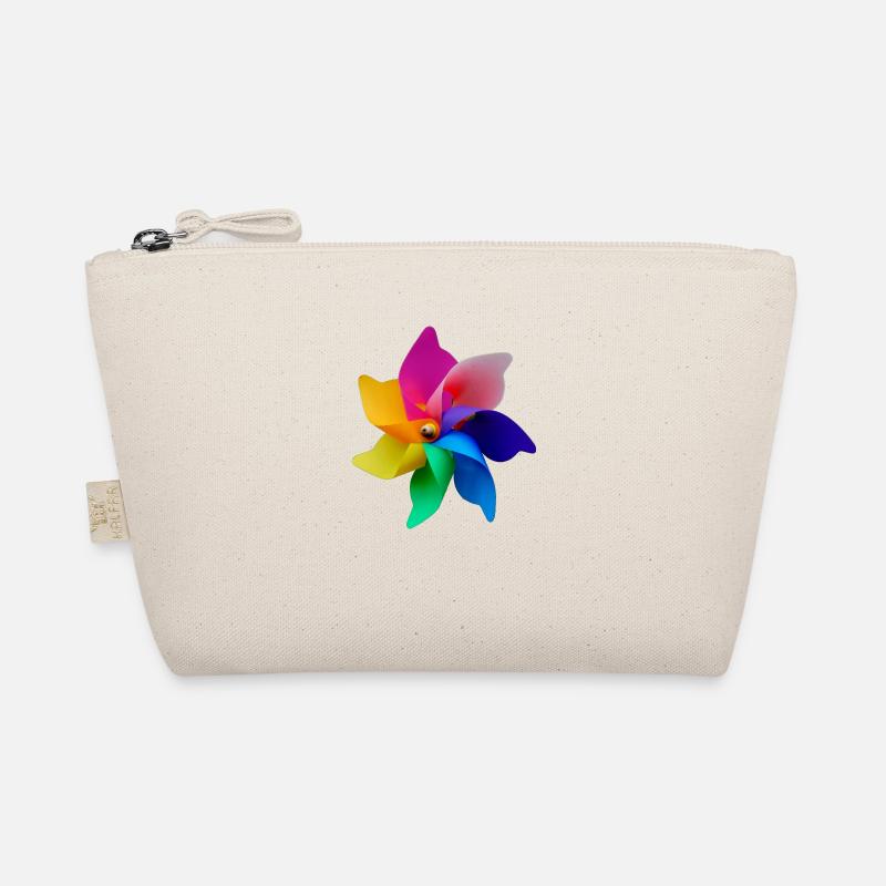 Windmühle in Regenbogenfarben - Bio-Täschchen - Natur