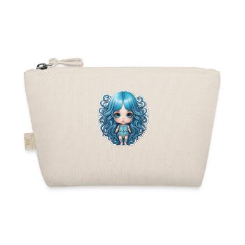 Puppe blaue Haare - Bio-Täschchen - Natur - Vorne