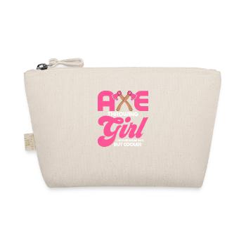 Axe Throwing Girl Like A Regular Girl Hatchet Ax T - Organic Pouch - nature - Front