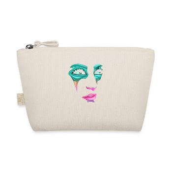 Beautiful female paint art Face colorful woman - Organic Pouch - nature - Front