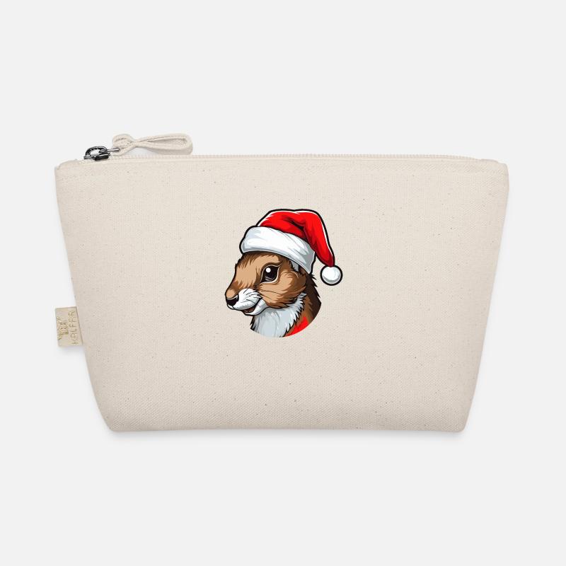 Squirrel Christmas Animal Head Organic Pouch
