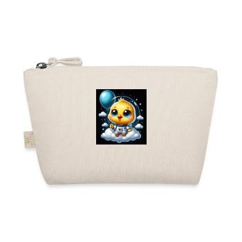 Space chick with balloon on cloud in space suit - Organic Pouch - nature - Front