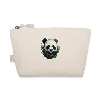 Panda schaut aus Blättern - Bio-Täschchen - Natur - Vorne