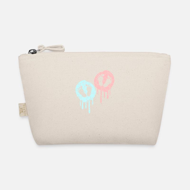 2 Twins Babies Pregnant Belly Footprint Feet Organic Pouch