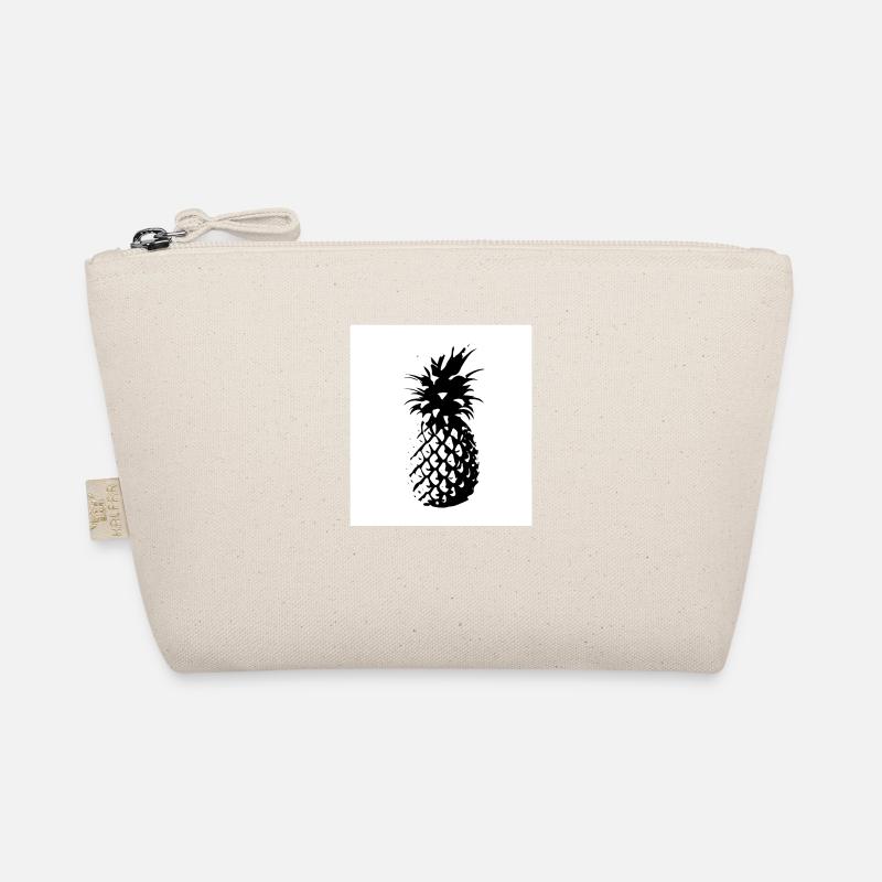 Ananas schwarz weiß - Bio-Täschchen - Natur